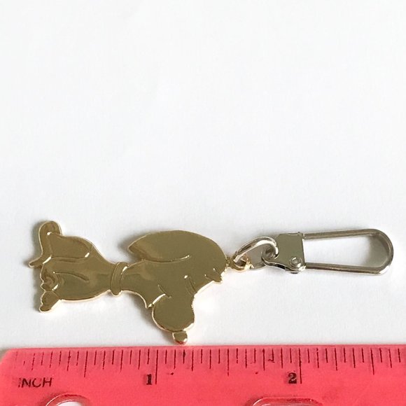 Vintage Snoopy Dog Keychain Keyring Zipper Pull Purse Charm Gold Tone Peanuts - Picture 7 of 7